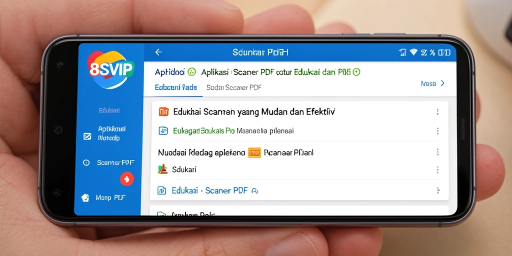 Antarmuka aplikasi 8SVIP untuk pemindaian PDF yang mudah dan intuitif.