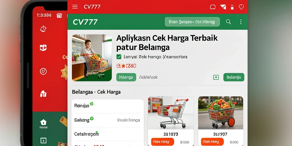 Tampilan antarmuka pengguna aplikasi Cek Harga CV777.
