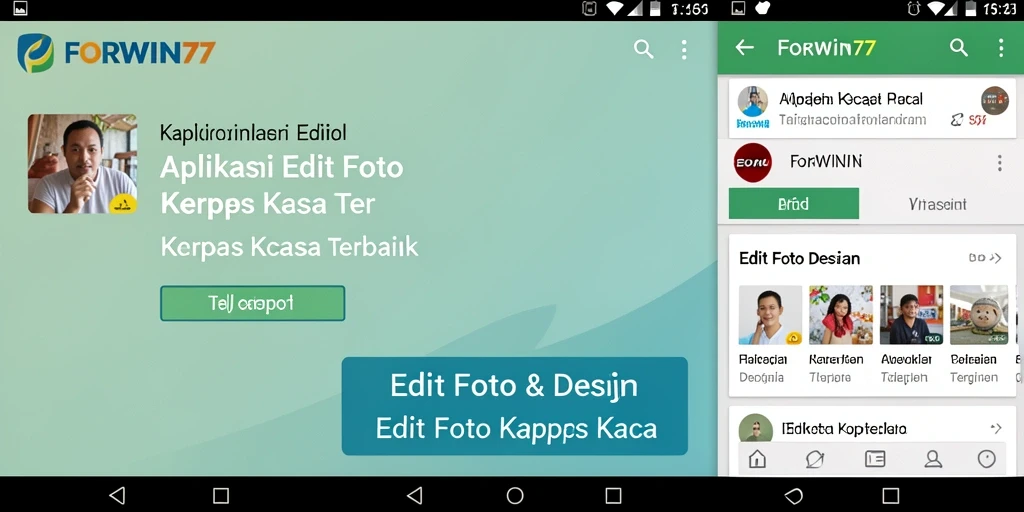 Tampilan antarmuka aplikasi FORWIN77 untuk edit foto Kertas Kaca.