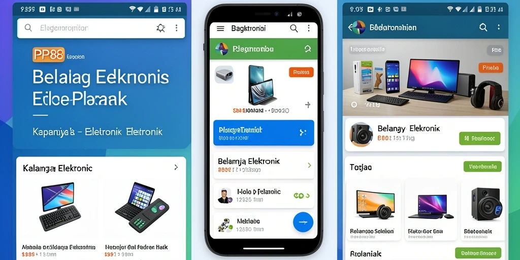 Screenshot utama PP88 menampilkan antarmuka aplikasi belanja elektronik yang menarik.