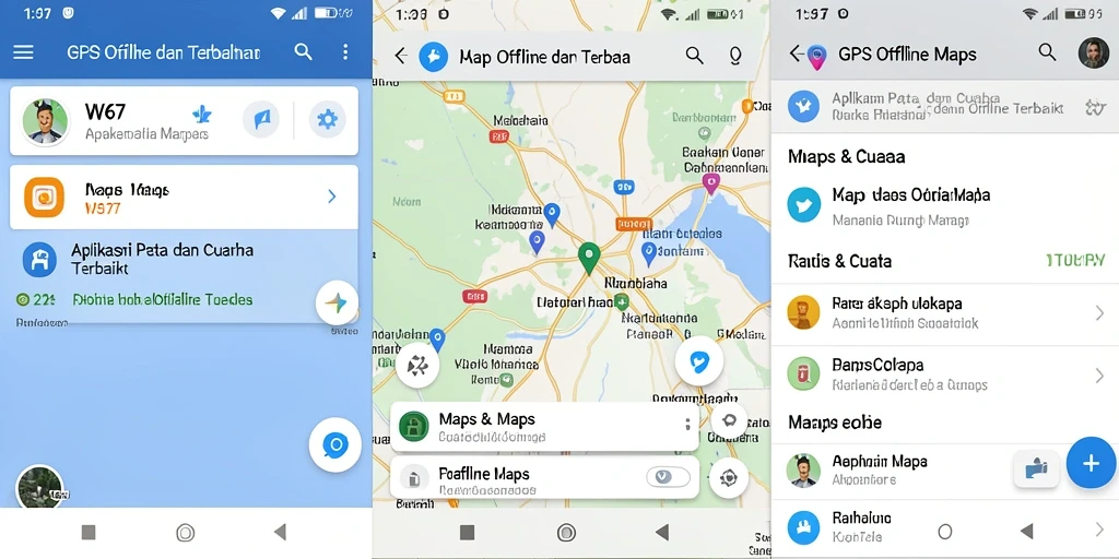 Tampilan antarmuka aplikasi GPS Offline Maps W67 yang intuitif dan user-friendly.