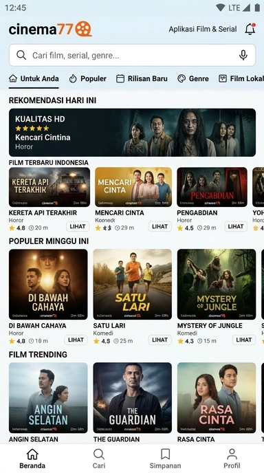 Aplikasi Populer & Kanal Uji | cinema77