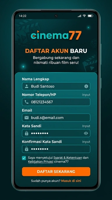 Cara Mudah Daftar Akun cinema77 Untuk Pengguna Android